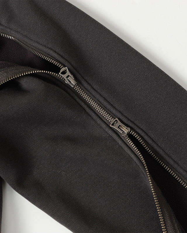 Autumn Washed Asymmetric Zipper Fleece Sweatshirt - Image 6