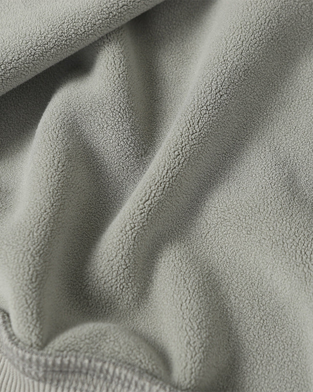 Autumn Washed Asymmetric Zipper Fleece Sweatshirt - Image 7