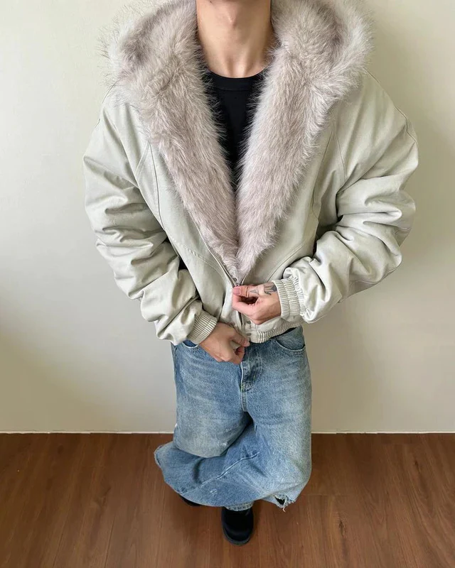 Camouflage Cargo Pants with Fur-Collar Jacket - Image 10