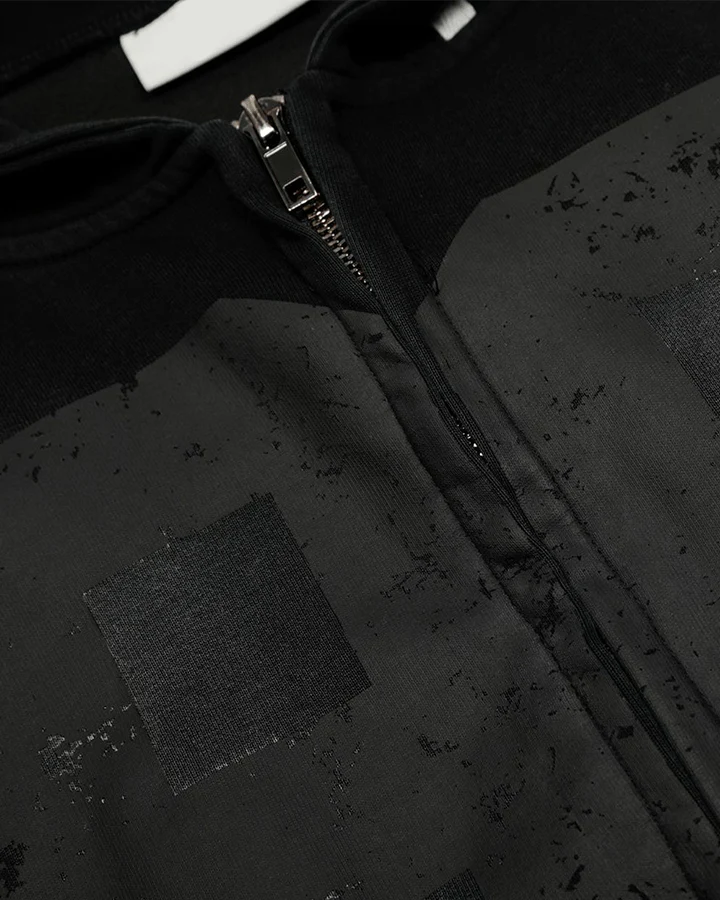 90s Graphic Hoodie with Zipper and Stripes - Image 7